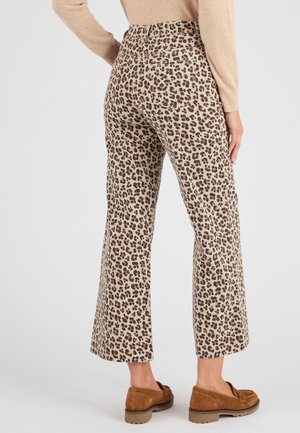 7/8ÈME LARGE - Jean flare - beige animalier