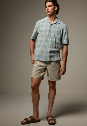 Next TEXTURED CHECK SHORT SLEEVE WITH CUBAN COLLAR - REGULAR FIT - Hemd - green