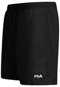 Costumi da bagno neri con vita elastica e cordoncino. Presenta un logo Fila bianco sulla parte frontale inferiore. Realizzati in tessuto leggero.