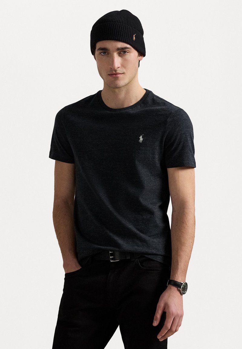 Polo Ralph Lauren - CUSTOM SLIM FIT JERSEY CREWNECK T-SHIRT - Basic T-shirt - black marl heather, Enlarge