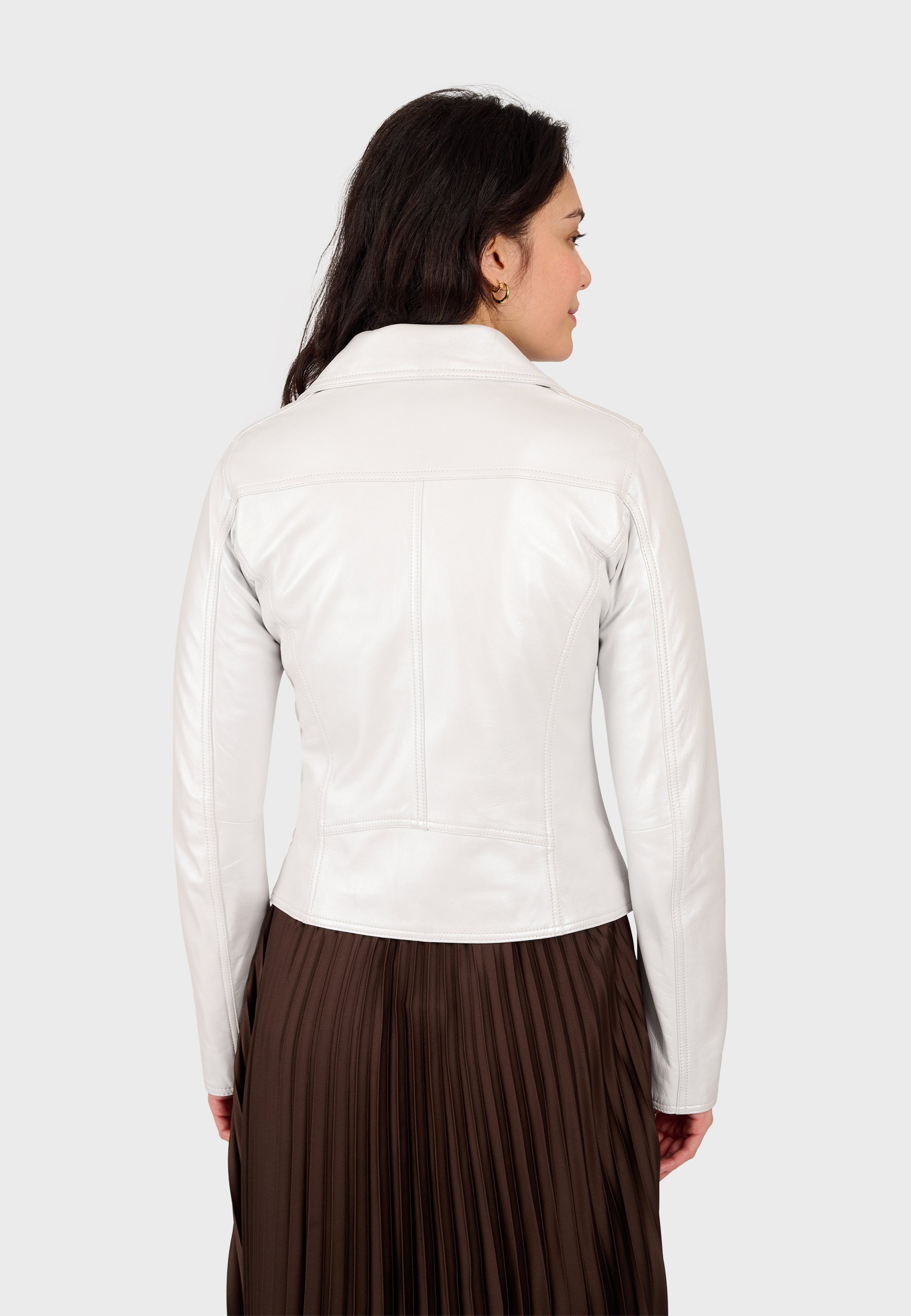 Oakwood CLUB METAL - Leather jacket - white - Zalando.ie