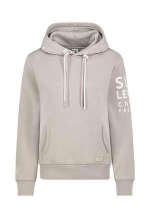 MIT KÄNGURUTASCHE UND LOGOPRINT - Hoodie - beige