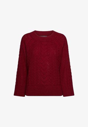 Elena Mirò, MAGLIA A TRECCE IN PURA LANA - Striktrøje - bordeaux