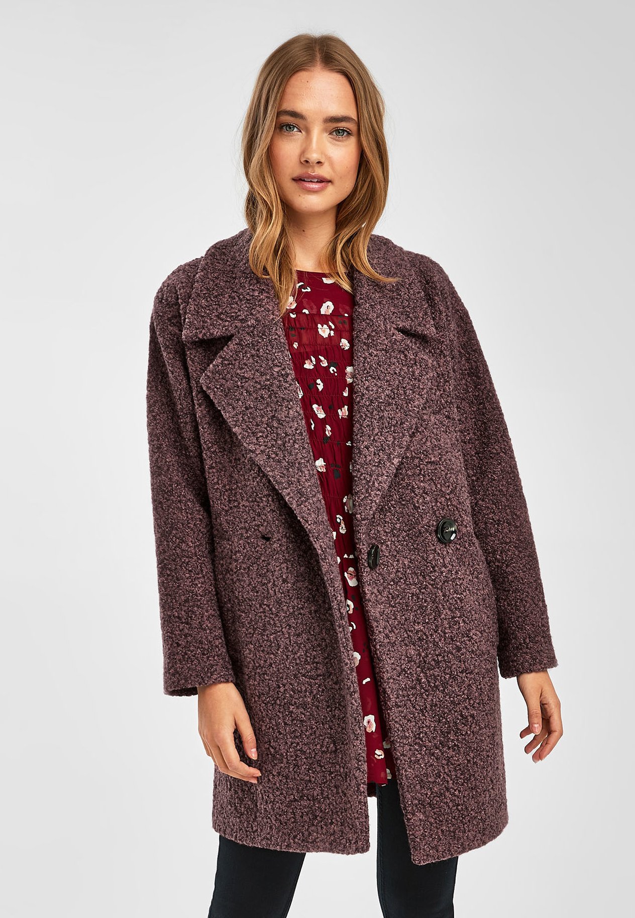 halogen double breasted boucle coat