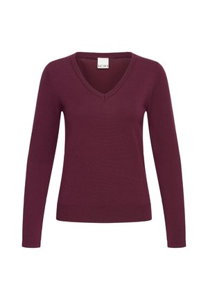 ICHI, IHLULS V-NECK LONG SLEEVE - Pullover - rhododendron
