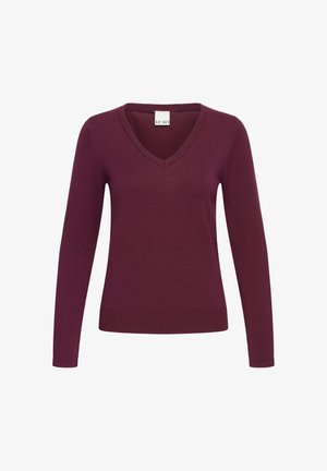 ICHI, IHLULS V-NECK LONG SLEEVE - Pullover - rhododendron