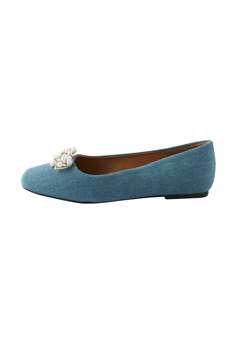 Next FOREVER COMFORT SQUARE TOE BOW TRIM REGULAR FIT - Klassischer Ballerina - denim