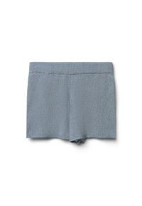 Pantaloni sportivi grigi realizzati in un tessuto morbido. Presentano un elastico in vita a coste e un design semplice senza motivi visibili o hardware.