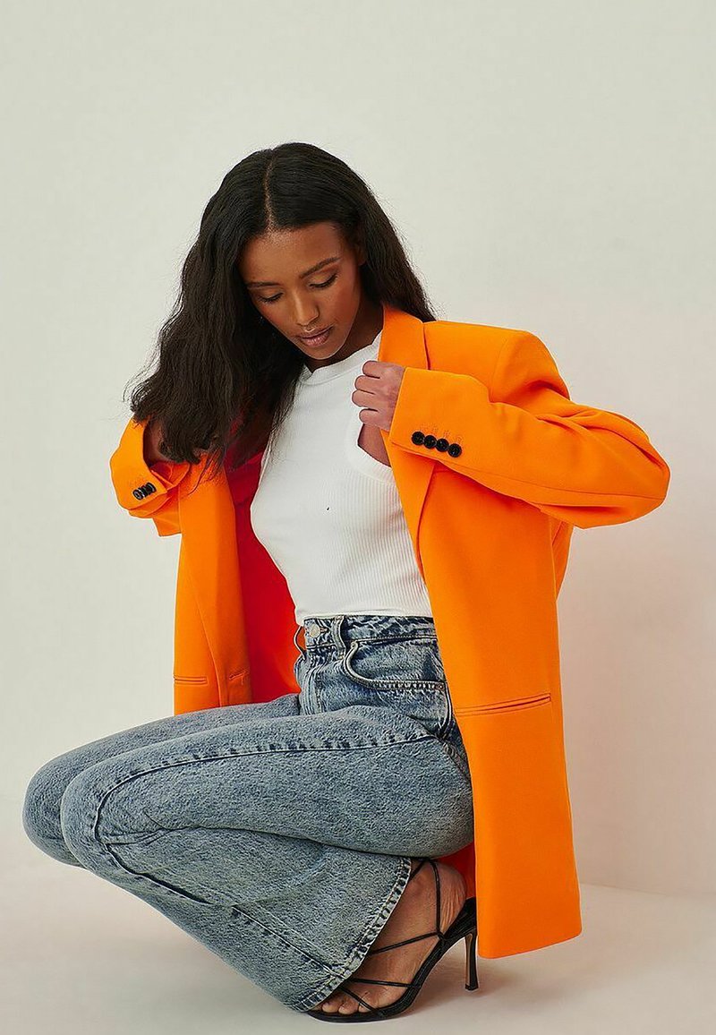 NA-KD Slim fit jeans blauw denim/bluedenim