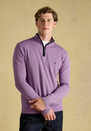 Tom Joule, REGULAR FIT - HILLSIDE QUARTER ZIP KNITTED JUMPER . - Striktrøje - heather purple