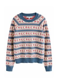 REGULAR FIT - SOFT TOUCH CREW NECK - Džemper - blue and ecru floral stripe