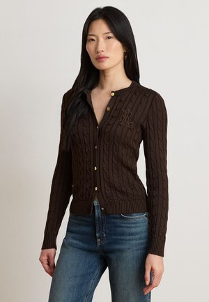 Lauren Ralph Lauren, SWEATER CARDIGAN - Жилетка - circuit brown