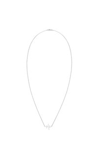 Sølv halskæde med en tynd kæde og et puls linje vedhæng, slankt design med poleret finish, letvægts og minimalistisk stil.