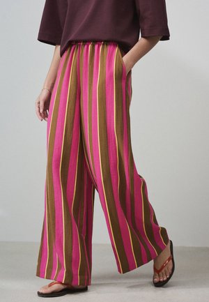 Next, TALL FIT - PULL ON SUPER WIDE LEG  - Pantalon classique - pink orange stripe