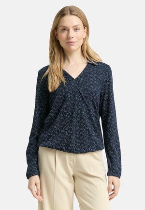 Langarmshirt - small blue wave print