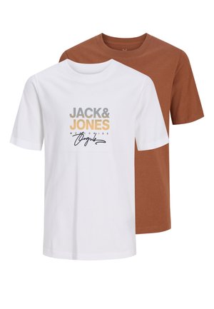 Jack & Jones Junior, JORCANGGU TEE CREW NECK 2 PACK - T-shirt print - arabian spice/bright white