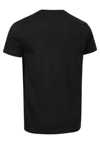Sort kortærmet t-shirt lavet af bomuld. Klassisk crew neck-design med en glat tekstur og lige kant forneden. Ingen grafik eller mønstre.