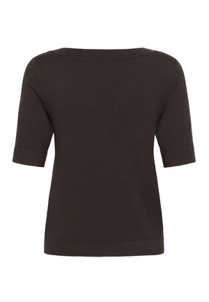 Kaffe, KALIZZA BOATNECK SOLID - Základné tričko - coffee bean