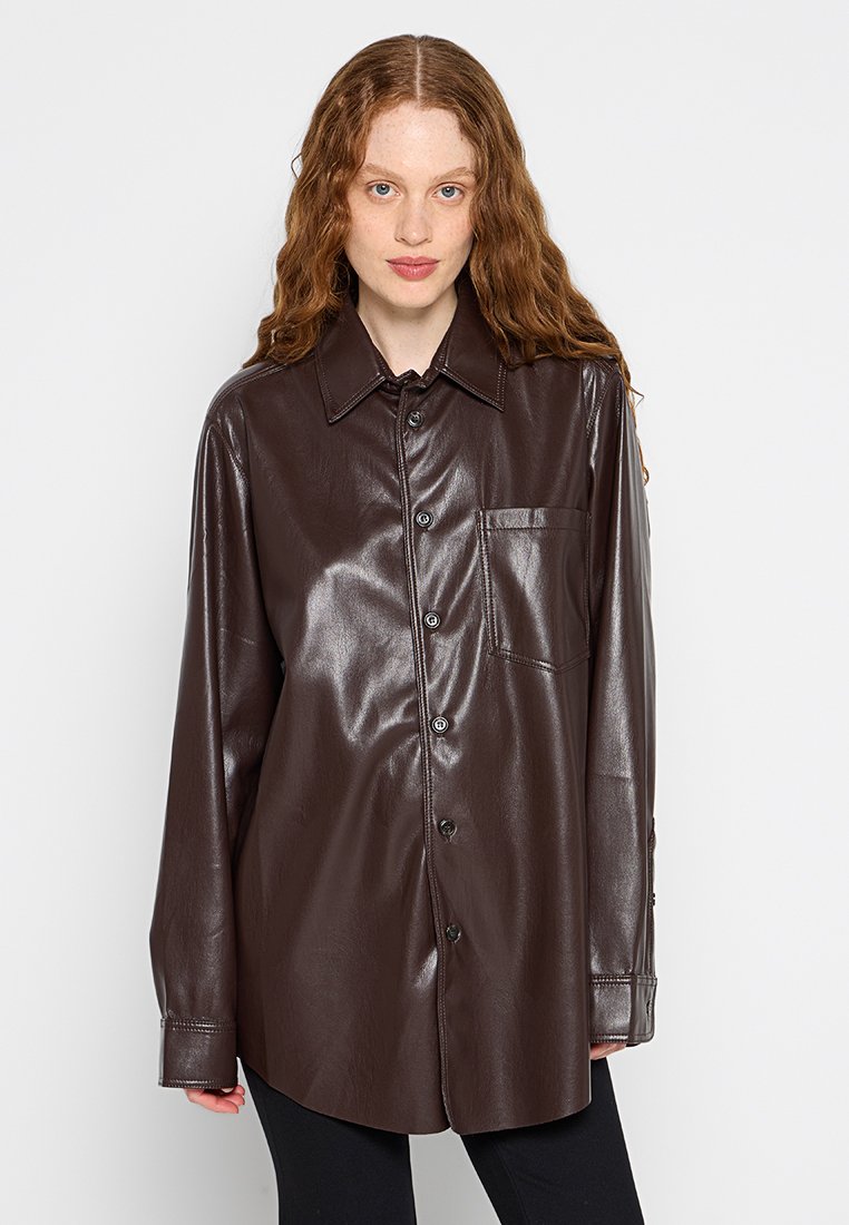 Nanushka Overhemdblouse donkerbruin Nanushka Overhemdblouse donkerbruin