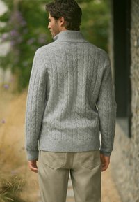 Next TEXTURED PREMIUM SOFT TOUCH ZIP NECK - Pulóver - grey cable