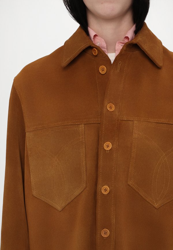 FRINGED OVERSHIRT - Leather jacket4