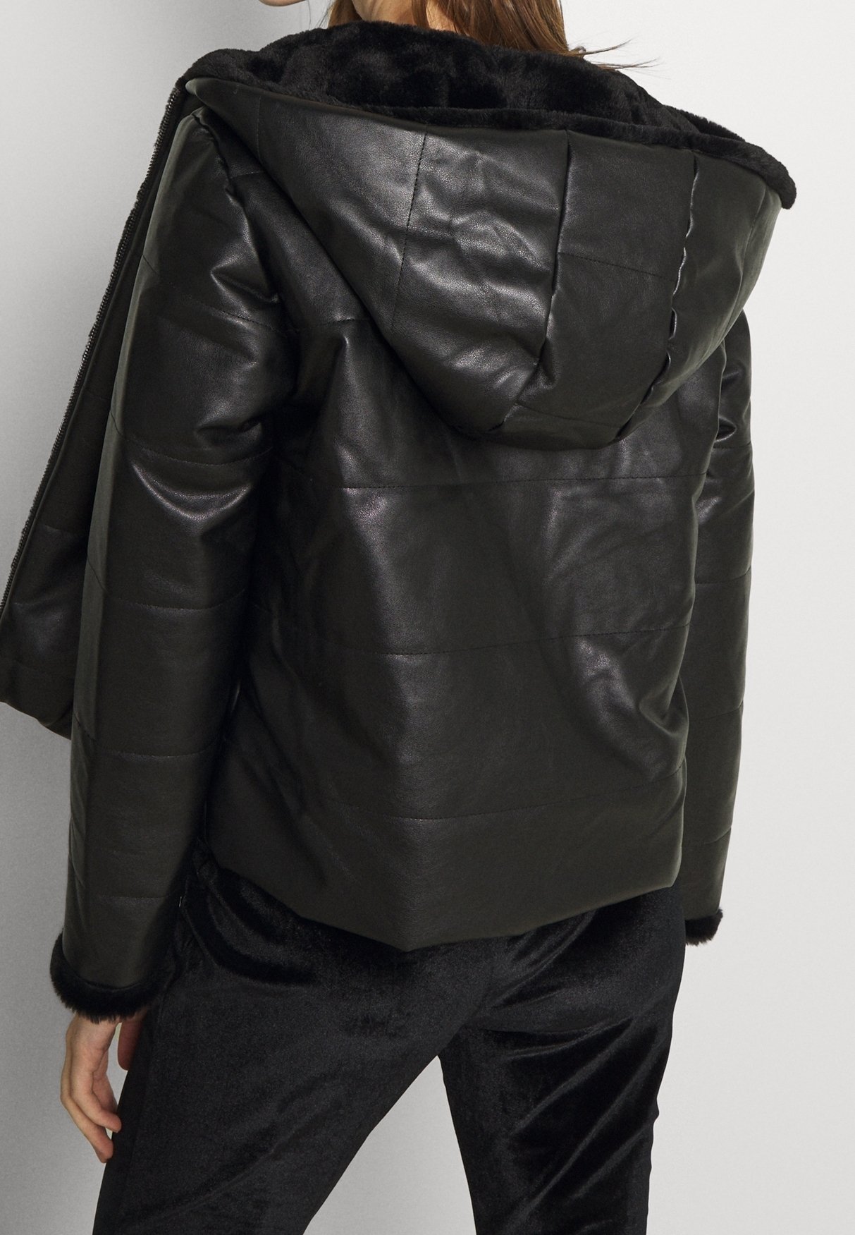 ONLY Faux leather jacket - black - (Pre-owned) - Zalando