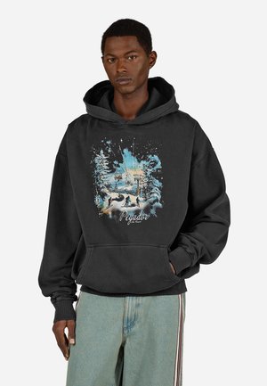 GROSETTO - Mikina s kapucňou - vintage black