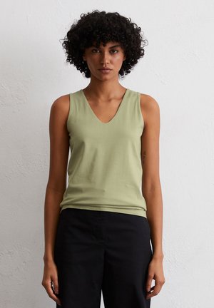 V-NECK SLIM - Top - smooth sage