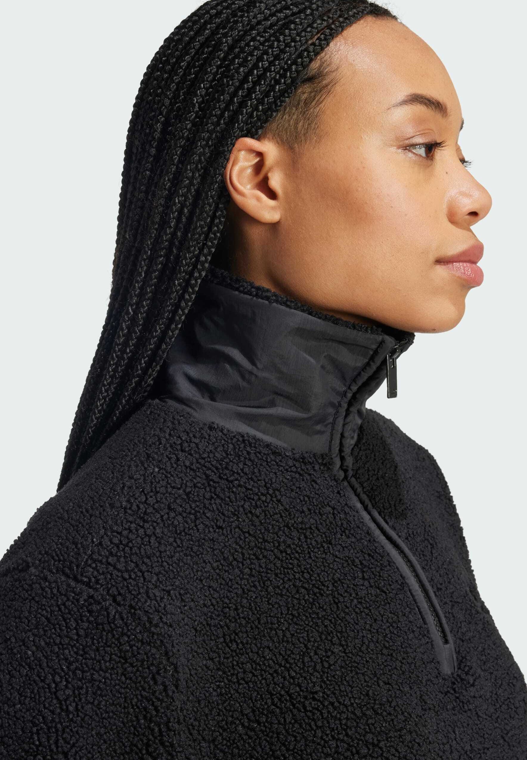 adidas Originals TEDDY FLEECE 1/2 ZIP - Fleece jumper - black