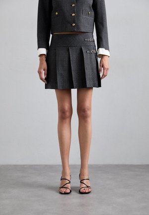 RECOUPE - Falda plisada - gris/marron