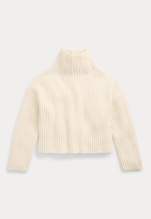 Polo Ralph Lauren RIB WOOL-CASHMERE FUNNELNECK SWEATER - Džemperis - authentic cream