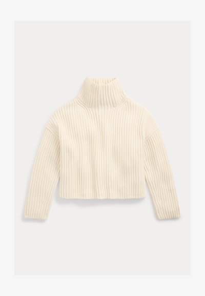 Polo Ralph Lauren RIB WOOL-CASHMERE FUNNELNECK SWEATER - Πουλόβερ - authentic cream