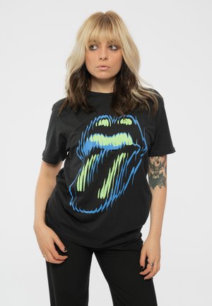 THE ROLLING STONES DISTORTED TONGUE - Print T-shirt - black