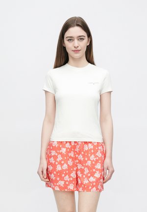 SLIM LINEAR TEE - T-shirts basic - ancient white