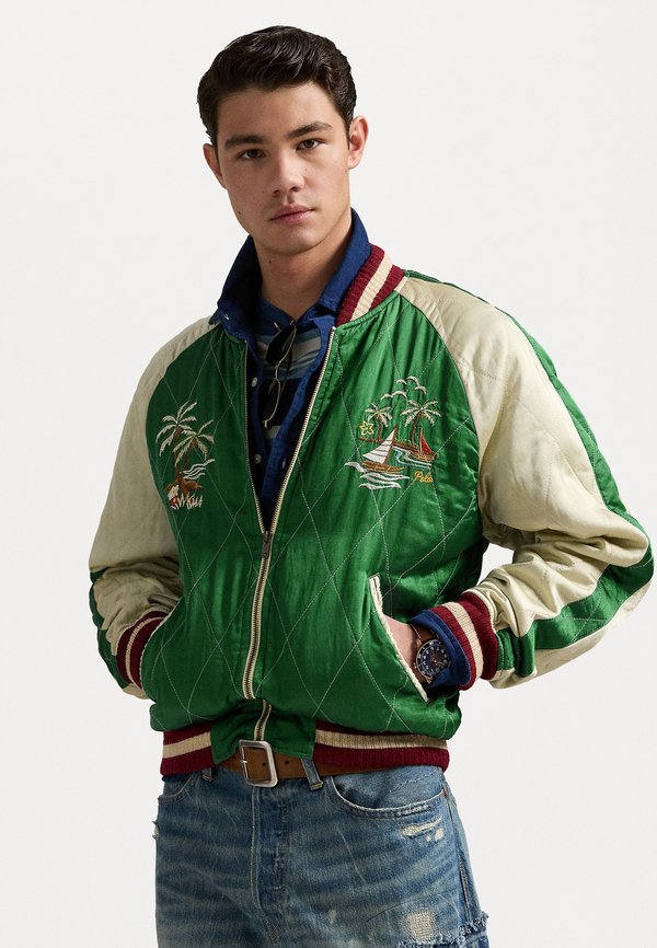 EMBROIDERED SATIN JACKET - Bomber Jacket