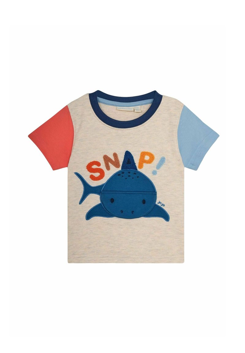 JoJo Maman Bébé REGULAR FIT - Marškinėliai su spaudiniu - natural shark