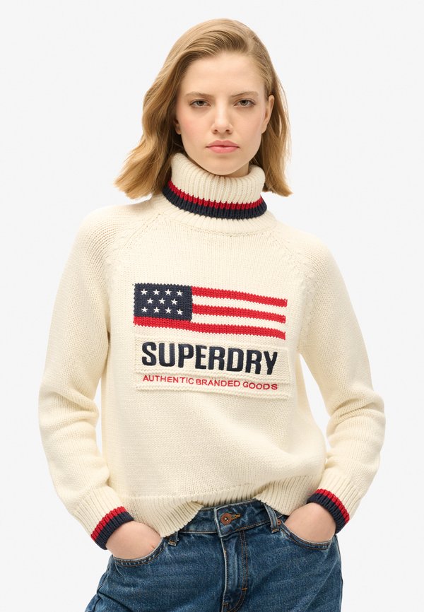 AMERICANA ROLL NECK - Strickpullover - ecru