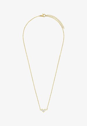 Collier en ton or avec une chaîne délicate et un pendentif en forme de cœur minimaliste au centre, finition lisse et fermeture avec un fermoir à homard.