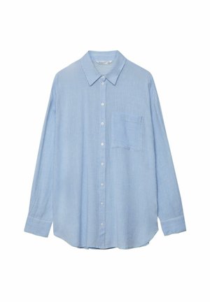 Stradivarius BASIC FLOWING WITH POCKET - Button-down blouse - light blue