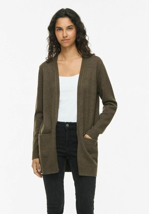 VILA VIRIL OPEN L/S KNIT CARDIGAN - NOOS - Kardigán - forest night