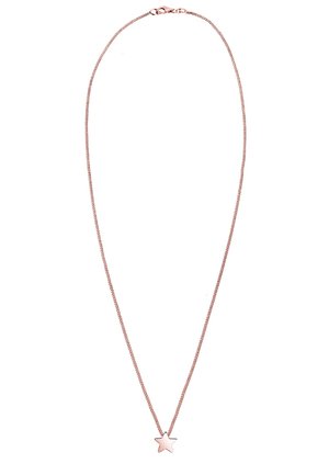 Zartes Halskette aus Roségold mit einem kleinen, glatten sternförmigen Anhänger und einem Karabinerverschluss.