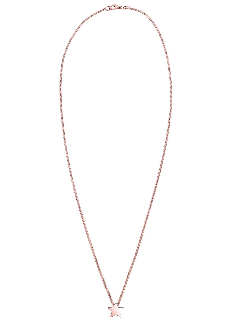 Sart rose gold kæde med en lille, glat stjernet pendant og en krabbe-lås.