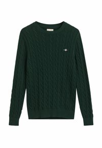 CABLE C NECK - Strickpullover - tartan green