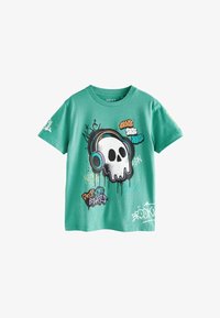 Unselected, green graffiti skull