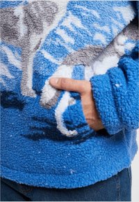 Karl Kani METAL SIGNATURE WOLF TEDDY TROYER - Felpa in pile - navy grey white