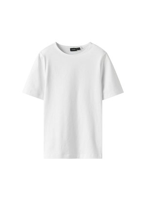 White short-sleeve crew neck T-shirt with a black "LMTD" label at the neckline, displayed on a plain white background.