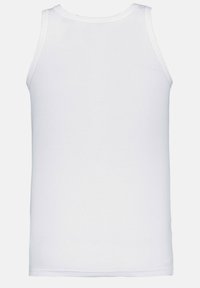 Weißes Baumwoll-Top mit geripptem Muster, mit breiten Armöffnungen und rundem Halsausschnitt, entworfen für legere Outfits.