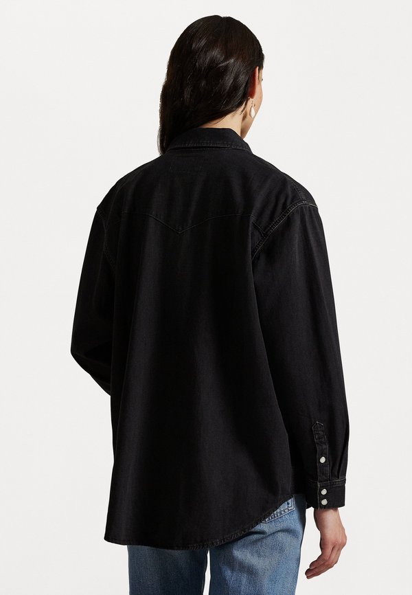 BIG FIT DENIM WESTERN SHIRT - Button-down blouse - bizella wash3