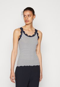 Rosemunde BABETTE U NECK - Top - ivory/navy