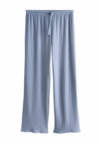 Helehallid soonikkoes vabaaja püksid, millel on elastne talje ja reguleeritav nöör, laiade jalgadega ja lõdva istuvusega.